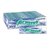 AIRWAVES - Chewing-gum Menthol Extrême sans sucres - Grand format contenant 30 paquets de 10 dragées - 420g