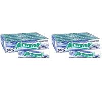 AIRWAVES - Chewing-gum Menthol Extrême sans sucres - Grand format contenant 60 paquets de 10 dragées - 420g