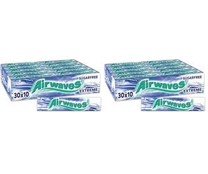 AIRWAVES - Chewing-gum Menthol Extrême sans sucres - Grand format contenant 60 paquets de 10 dragées - 420g