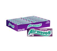 AIRWAVES - Chewing Gum Sans Sucre - Goût Cassis - Fraîcheur Mentholée - Grand format - 30 Paquets de 10 Dragées - Grand Format de 300 Dragées - 420g