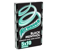 AIRWAVES - Dragées Black Menthol, Savoureuses et Fraîches, 70G - Lot De 4