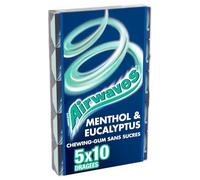 AIRWAVES - Dragées Fraîcheur Mentholée Et Eucalyptus, Sans Sucres, Lot De 5x10 - Lot De 4