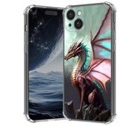 AIRWEE Coque transparente pour iPhone 14 Plus 5G 6,7", anti-rayures, fine et souple, en TPU souple, avec coussin d'air aux 4 coins - Coque transparente pour femme et fille, motif dragon cool