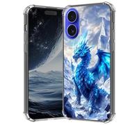 AIRWEE Coque transparente pour iPhone 16 Plus 5G 6,7", anti-rayures, fine et souple, en TPU souple, avec coussin d'air aux 4 coins, coque de téléphone transparente pour femmes et filles, dragon cool