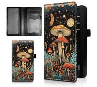 AIRWEE Couverture de chéquier fine pour femme, portefeuille de chèque en cuir synthétique avec blocage RFID avec emplacements pour cartes, porte-stylo, registre de chèques durable à deux volets et