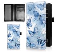 AIRWEE Couverture de chéquier mince pour femme, portefeuille de chèque en cuir synthétique avec blocage RFID avec emplacements pour cartes, porte-stylo, registre de chèques durable à deux volets et