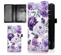AIRWEE Couverture de chéquier mince pour femme, portefeuille de chèque en cuir synthétique avec blocage RFID avec emplacements pour cartes, porte-stylo, registre de chèques durable à deux volets et