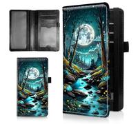 AIRWEE Couverture de chéquier mince pour femme, portefeuille de chèque en cuir synthétique avec blocage RFID avec emplacements pour cartes, porte-stylo, registre de chèques durable à deux volets et