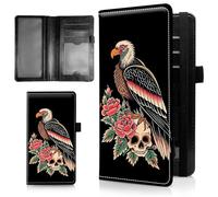 AIRWEE Étui de chèque fin pour femme, portefeuille en cuir synthétique avec blocage RFID avec emplacements pour cartes, porte-stylo, carnet de chèques durable à deux volets et housse pour