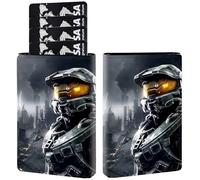 AIRWEE Porte-cartes de crédit en cuir synthétique à trois volets, avec blocage RFID et fermeture magnétique, pour cartes de crédit, espèces, poche fine pour homme et femme, A4, Dark Warrior