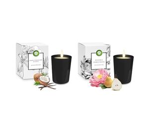 Airwick Bougie Parfumée Vanille et Coco - Bougie Décorative jusqu’à 40h de Combustion+Airwick Bougie Parfumée Pivoine et Poire Anjou - Bougie Décorative jusqu’à 40h de Combustion