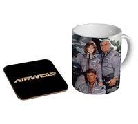 Airwolf Classic TV Coffret cadeau avec tasse à café et dessous de verre en céramique