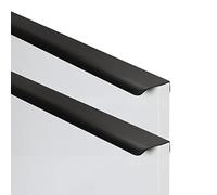 AIRYLI 2 pièces Poignées pour placards cachée boutons de tiroir Coins arrondis Tirer de Tirage cuisine armoire invisible tirette Poignet de Porte pour chambre (1200mm,Noir brossé)