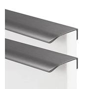 AIRYLI 2 pièces Poignées pour placards cachée boutons de tiroir Coins arrondis Tirer de Tirage cuisine armoire invisible tirette Poignet de Porte pour chambre (300mm,Gris brossé)