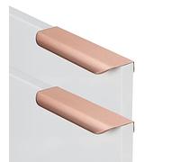 AIRYLI 2 pièces Poignées pour placards cachée boutons de tiroir Coins arrondis Tirer de Tirage cuisine armoire invisible tirette Poignet de Porte pour chambre (116mm,Or rose)
