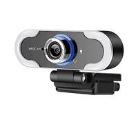 AIRYSSFU Webcam, Webcam 1080P 2K caméra Web avec Microphone Ordinateur PC Web Cam for Diffusion en Direct vidéo Appel conférence lumière de Remplissage