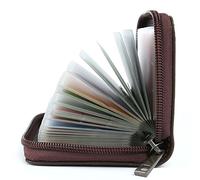 AirZyx Porte Cartes de Crédit Femme Homme Cuir Protecteur RFID 26 Fentes Coloré (Cuir Spécial Marron)