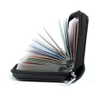 AirZyx Porte Cartes de Crédit Femme Homme Cuir Protecteur RFID 26 Fentes Coloré (Noir)