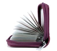 AirZyx Porte Cartes de Crédit Femme Homme Cuir Protecteur RFID 26 Fentes Coloré (Violet)