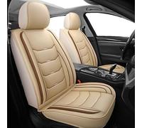AISAIMOUT Housse Siege Voiture PU Cuir Couvre Coussin Rembourrée Auto Protection Antidérapante Changement Rapide pour VW Touareg, GLI, CC, Golf, Polo, Tiguan(Color:Beige,Size:2 Pieces)