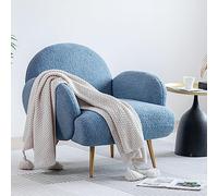 AISALL Fauteuil Moderne Décontracté avec Pieds en Métal Noir et Dossier Fauteuil Simple Confortable pour Salon/Chambre/Club, Bleu