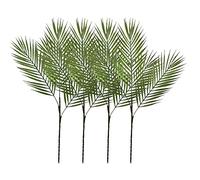 Aisamco 4 Pièces Artificielle Tropical Palm Leaf Bush Bush Plante Artificielle avec 3 Feuilles en Plastique Vert Areca Palm Plant 68 cm de Hauteur pour la Verdure Tropicale Floral d'accent