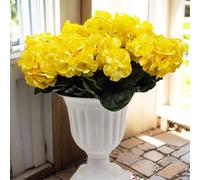 Aisamco Fleurs Artificielles pour la Décoration Extérieure, 6 Paquets de Fausses Fleurs de Géraniums en Soie Résistantes aux UV pour Jardin Maison Jardinière Fenêtres Cour Table