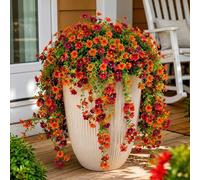Aisamco Fleurs suspendues artificielles pour l’extérieur, 4 pcs Fausse décoration de Plantes suspendues, Fleur en Fausse Soie résistante aux UV pour jardinière extérieure Cour Porche Patio Balcon