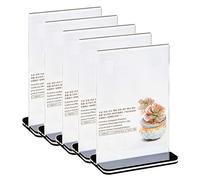 Aisamco Lot de 5 supports de panneau en acrylique en forme de T pour écran de bureau - Pour les restaurants, les cadres photo, les événements, les réunions (A6)