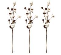 Aisamco Paquet De 3 Tiges De Coton Fermes Décoration Florale Pics Rustique Style Remplisseur De Vase Rustique Coton Branches 68cm par Tige Décoration Fleur