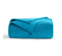 Aisbo Plaid Couverture Polaire 130x150 - Plaid Lit Jete de Canape, Couverture Canapé 130 x 150 Flanelle 1 Personne Doux et Chaud, Bleu Canard