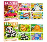 Aischens 2pcs Puzzles Magnétiques Enfants-138 Pièces, 9-16-20-24 Pièces 4 in 1 Livre de Puzzles avec Animaux et Véhicules, Jouets Éducatifs Montessori Jeux de Voyage, Cadeau pour Enfants de 3 à 6 Ans