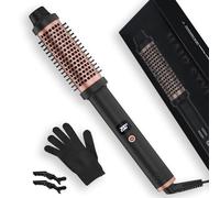 Aischens Brosse Thermique 38mm, Brosse Ronde Chauffante avec Écran LCD 120-200°C, Brosse Électrique Cheveux Bouclés, Brosse Lissante pour Cheveux Electrique Professionelle, Peigne Chauffant Cheveux-or