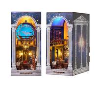 Aischens DIY Book Nook Kit, Maison Miniature a Construire DIY Maquette avec Lumières LED, Puzzle 3D en Bois Serre-Livres Diorama, Kit de Bricolage Booknook pour Décoration de Bibliothèque Etagère