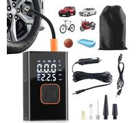Aischens Gonfleur de Pneu Portable et Compresseur d'air pour Voiture, Vélo - Pompe à Air Électrique avec Manomètre Numérique, Rechargeable (Pompe à Air Portative)