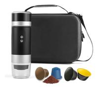 Aischens Housse de Transport pour Machine à Espresso Portable,Sac de Rangement Imperméable EVA pour Machine à Café et Moulin à Café,Étui de Voyage pour Camping,Bureau - Adapté aux Accessoires (Noir)