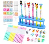 Aischens Kit de Création de Stylos Animaux Adorables, 15 Stylos Personnalisé Magnifiques pour Maison, École, Fêtes & Activités Manuelles - Idée Cadeau Créatif Fille Garçon 6 7 8 9 10 Ans