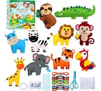 Aischens Kits de Couture en Feutre de Animal pour Enfants, Kit de Bricolage en Feutre, Kit de Couture de Animaux Apprendre à Coudre et à Broder pour Débutants Enfants, Ensemble d'Artisanat Cadeau DIY