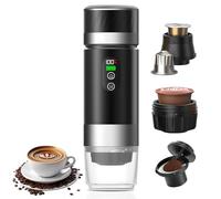 Aischens Machine à Café Portative pour Voiture,Cafetière de Voyage avec Chauffage Électrique USB-C,Compatible avec Capsules NS et Café Moulu,80ml Mini Cafetière pour Camping,Bureau et Randonnée