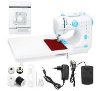 Aischens Machine à coudre électrique manuelle pour débutants, 12 modèles de couture automatiques, vitesse réglable, 2 méthodes de charge avec étagère, pédale et équipement de base