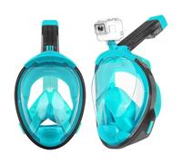 Aischens Masque de Plongée Intégral Unisex Adultes, Masque Snorkeling avec Champ de Vision de 180°, Anti-Buée & Anti-Fuite, Masque de Plongée en Apnée à Plein Visage avec Support pour Caméra (Vert)
