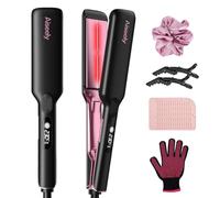 AISEELY Lisseur Cheveux 45 mm, Fer à Lisser Professionnel Infrarouge avec Plaques en Céramique, 9 Températures 60-230 °C, Mode Vibration, pour Cheveux Épais, Bouclés et Crépus, Double Voltage 100-240V