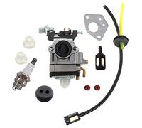 AISEN Fuxtec Rotfusch Tarus Timbertech Kit carburateur pour débroussailleuse 52 cc et 49 cc avec tuyau d'essence, filtre à essence, bouchon en caoutchouc