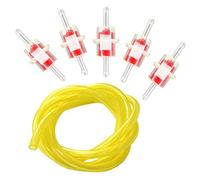 AISEN Lot de 5 filtres à essence rouges 6 mm + tuyau à essence pour Simson 51 S50 S51 KR50 KR51 Schwalbe, SR4 etc.