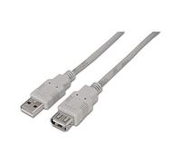 AISENS A101-0013 - Câble d'extension USB 2.0 (1,8 m pour rallonger un câble, adapté aux jeux sur console, appareils photo numériques, caméras Web, imprimantes et souris) Couleur Beige