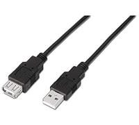 AISENS A101-0015 - Câble d'Extension USB 2.0 (1 m, Convient aux Consoles de Jeux/Appareils Photo Numériques/Webcam/Imprimantes/Souris) Couleur Noir