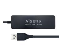 AISENS A104-0402 hub & concentrateur USB 2.0 480 Mbit/s Noir