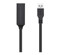 AISENS - A105-0408 - Câble EXTENSION USB 3.0 avec Amplificateur ET ALIMENTATION, Type A/MA/H, Noir, 10M