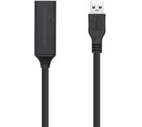 Aisens - A105-0408 - Usb 3.0 Verlängerungskabel Mit Verstärker Und Netzteil, Typ A/M-A/H, Schwarz, 10M