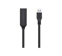 Aisens A105-0409 Câble USB 3.0 rallonge avec amplificateur et Alimentation, Type A/M-A/H, Noir, 15 m